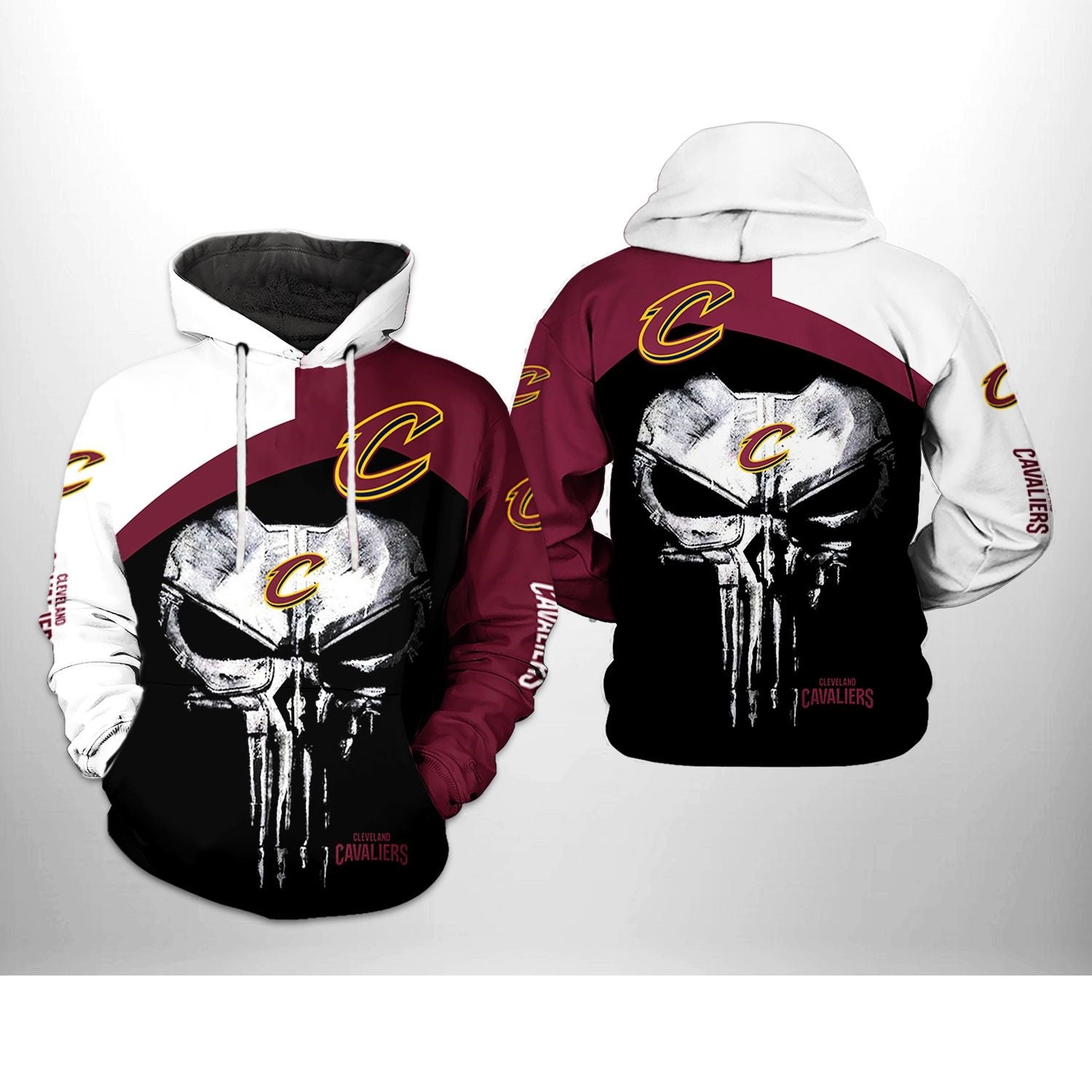 Cleveland Cavaliers Skull Punisher Hoodie